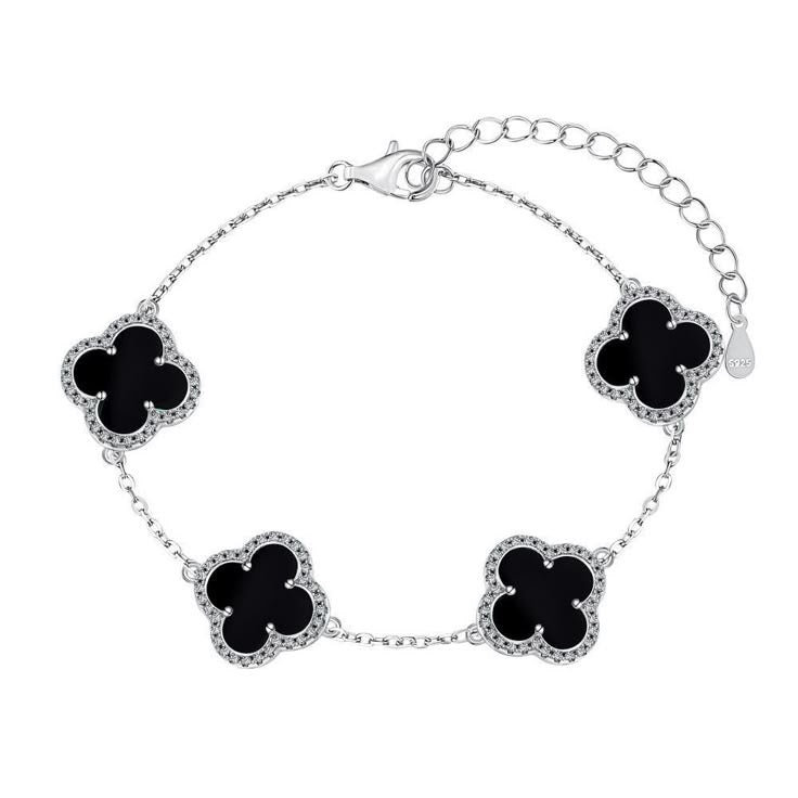 Silver Clover Stainless Steel Bracelet – A Statement of Elegance